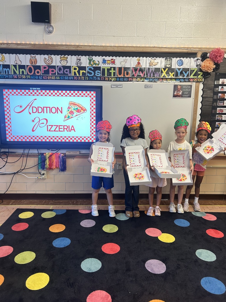 Mrs. Smarr, Mrs. Cannon, and Miss Kehr’s First Grade classes turned into a pizzeria Friday! They made a pizza craft, practiced addition, made a pizza cookie, and finished off the day with a slice of pizza!
