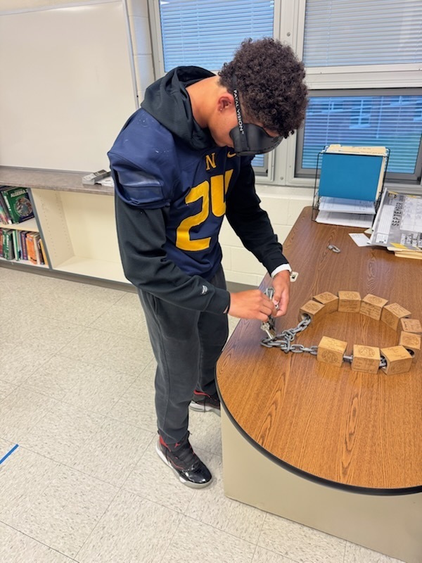 Today's Driver's Education classes attempted to complete tasks while wearing Fatal Vision Goggles to simulate being impaired.
