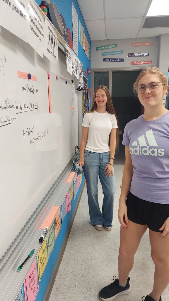 Calculus class practiced the chain rule by solving problems and turning them into chains.