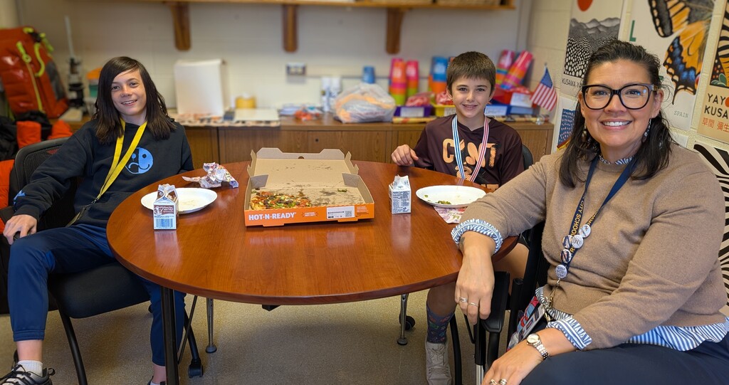 Today was our monthly "Pop In & Win" incentive day at League Street School, and students received tickets at school for showing up and being present! One ticket was drawn at random, and Haiden Duncan was our lucky winner! As the winner, Haiden got to choose a friend to join in the fun. Together, they picked their pizza from Little Caesars and enjoyed a special lunch with the Principal! Daily attendance is essential to student success. Being at school each day helps students stay on track with learning, build strong relationships with teachers and classmates, and make the most of every opportunity. Even one day can make a difference, and we love celebrating our students for showing up and being ready to learn!