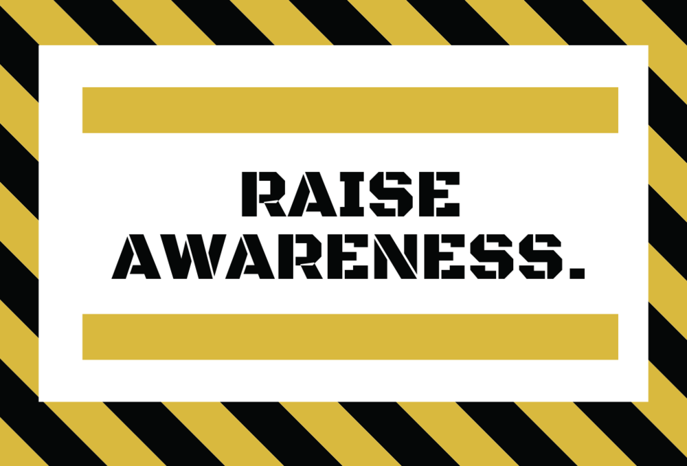 Caution Sign To Raise Awareness