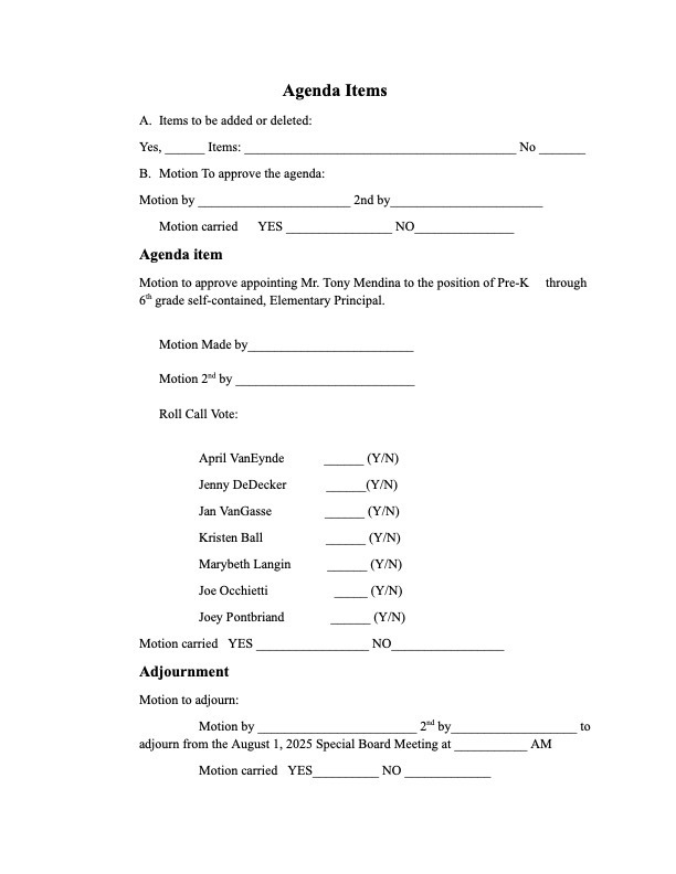 Board Meeting Agenda Pg 2