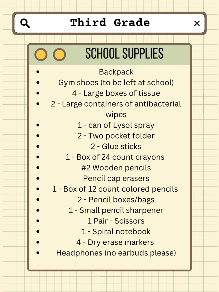 supply list