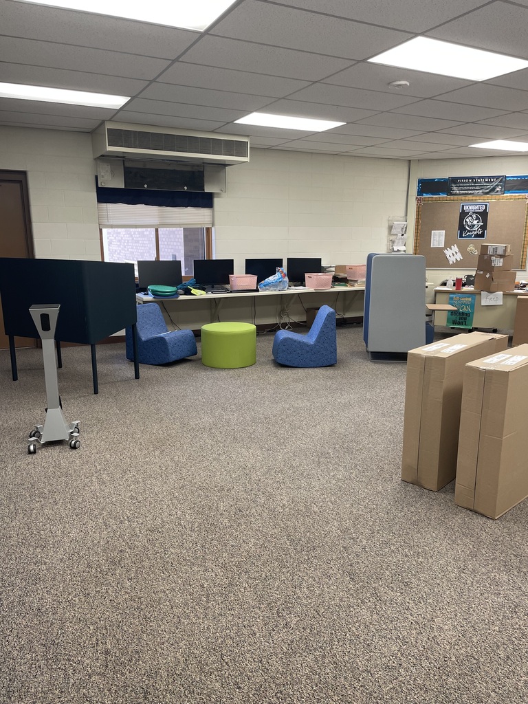 Classrooms with new items being unboxed