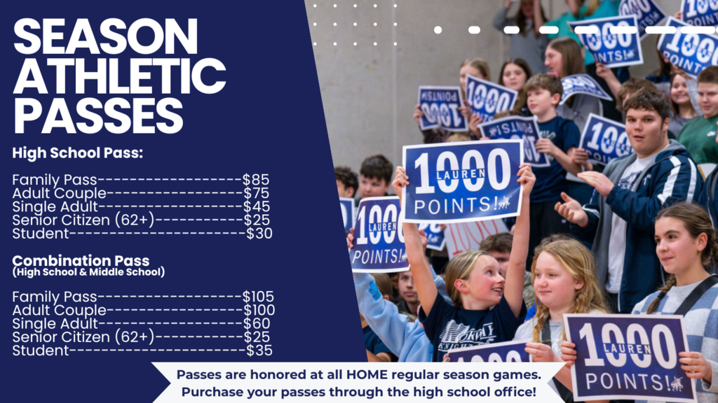 Prices for athletic passes