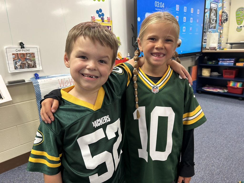 Go Pack Go!- First Grade students in their packer gear!
