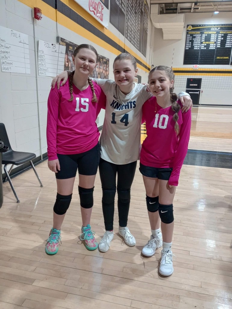 Middle School Girls Playing volleyball