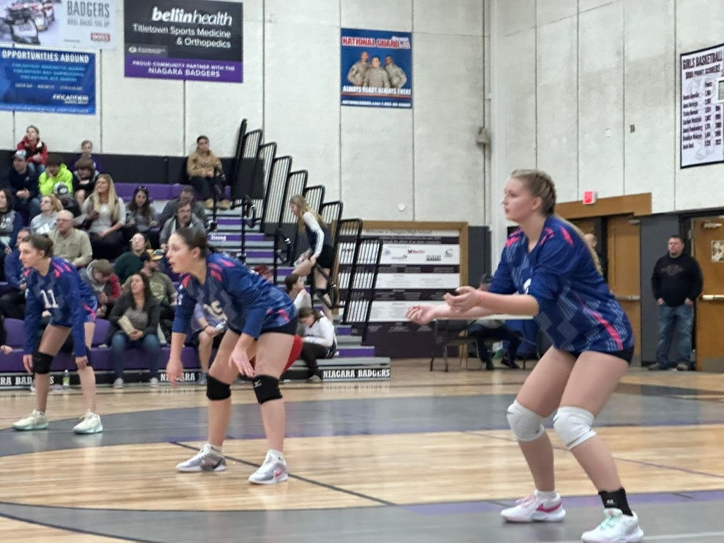 Girls playing volleyball