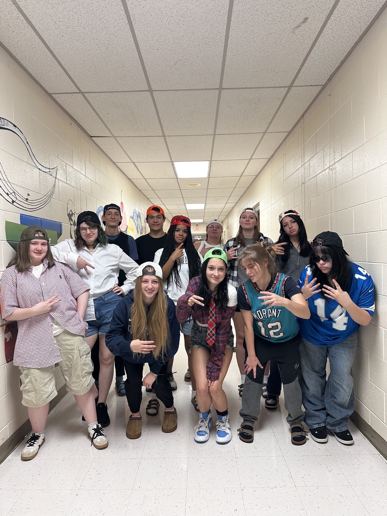 High school students dressed up for frat day!