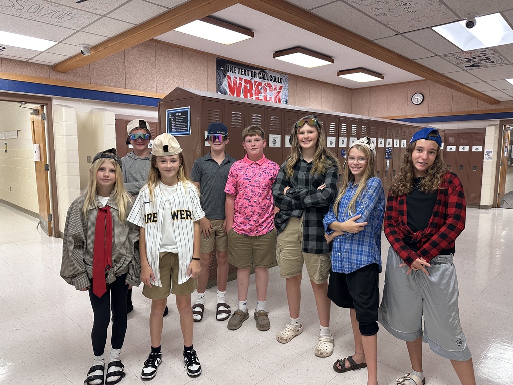 Jr. High Students Dressed up for Frat day