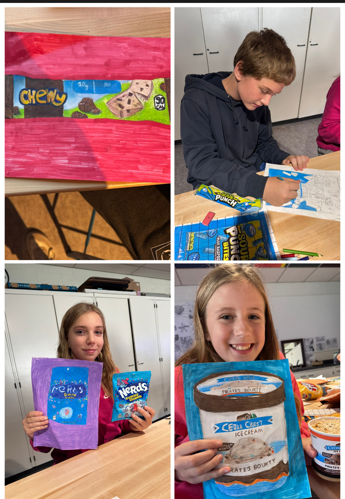 7th graders with their snack projects