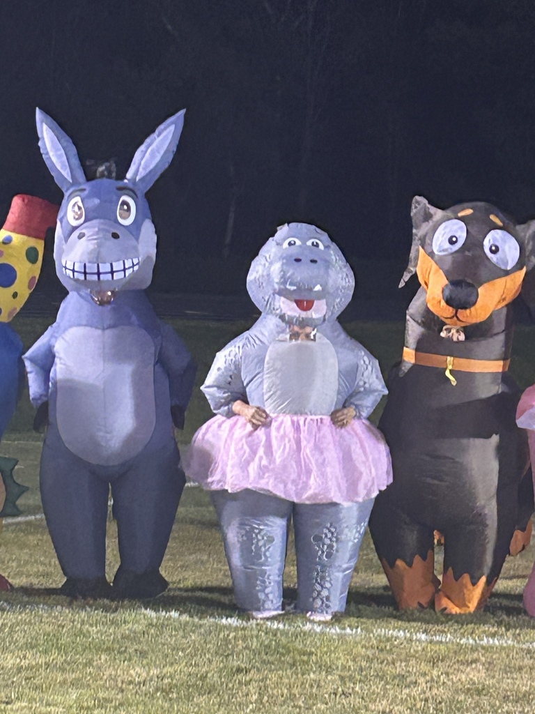Staff in inflatable costumes