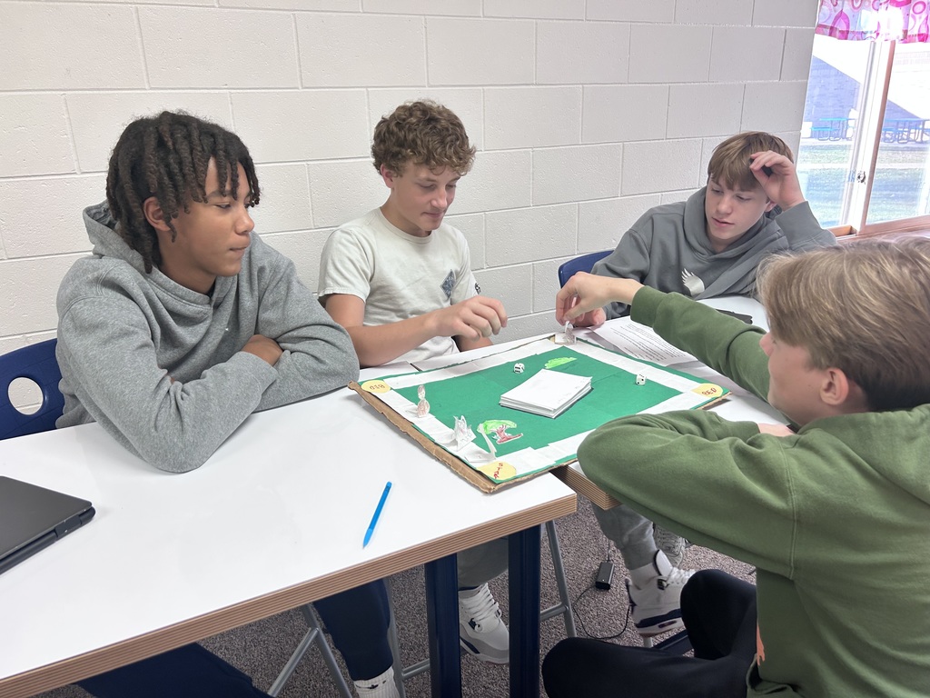 Students making board games