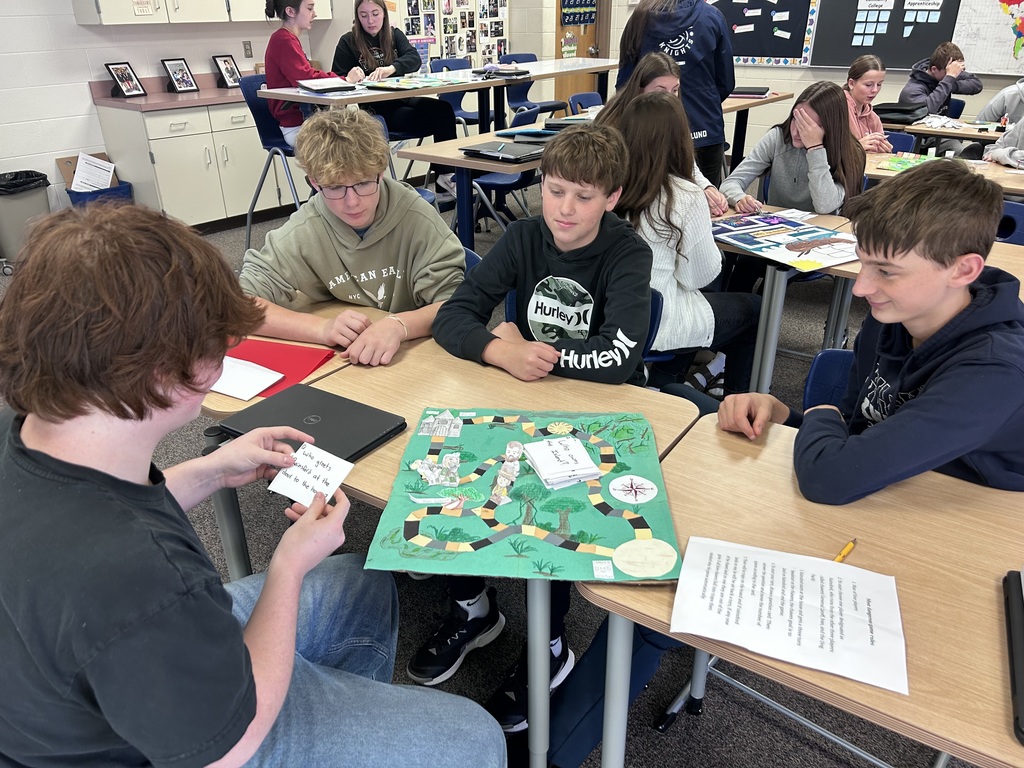 Students making board games