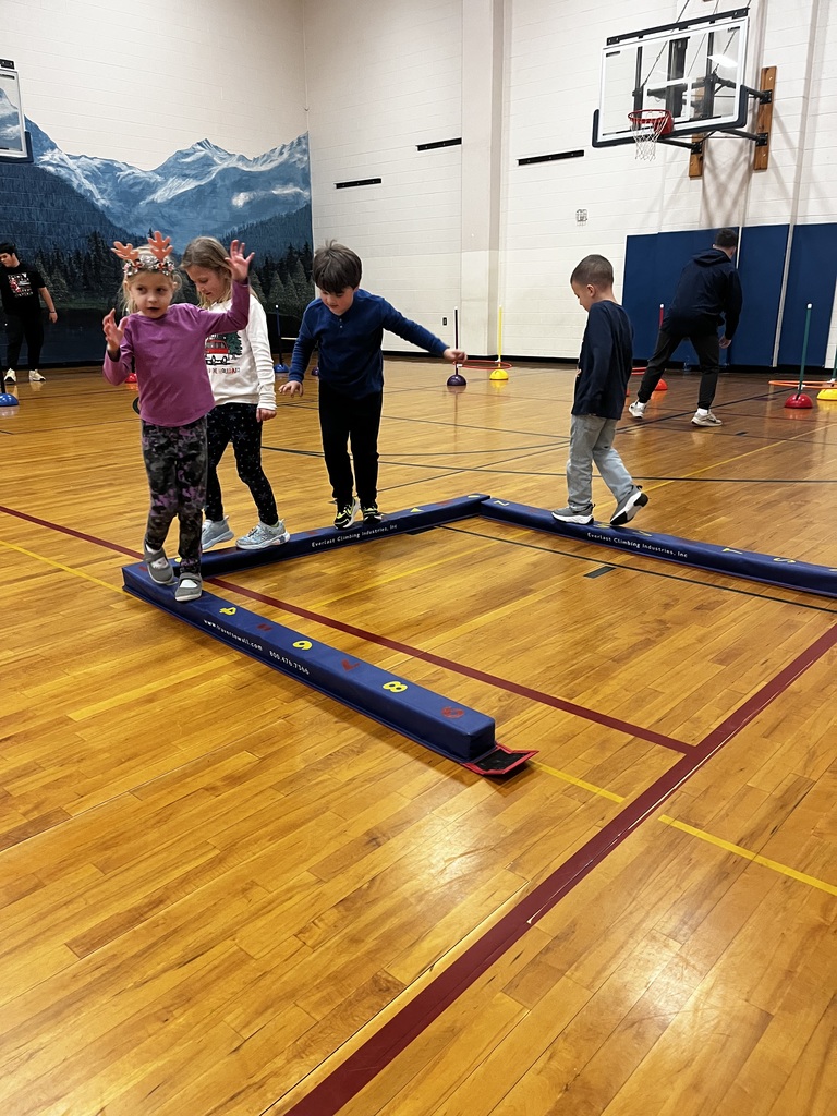 Students on the balance beam