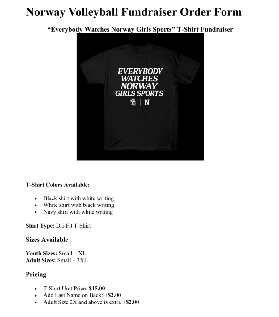 Volleyball Fundraiser Form