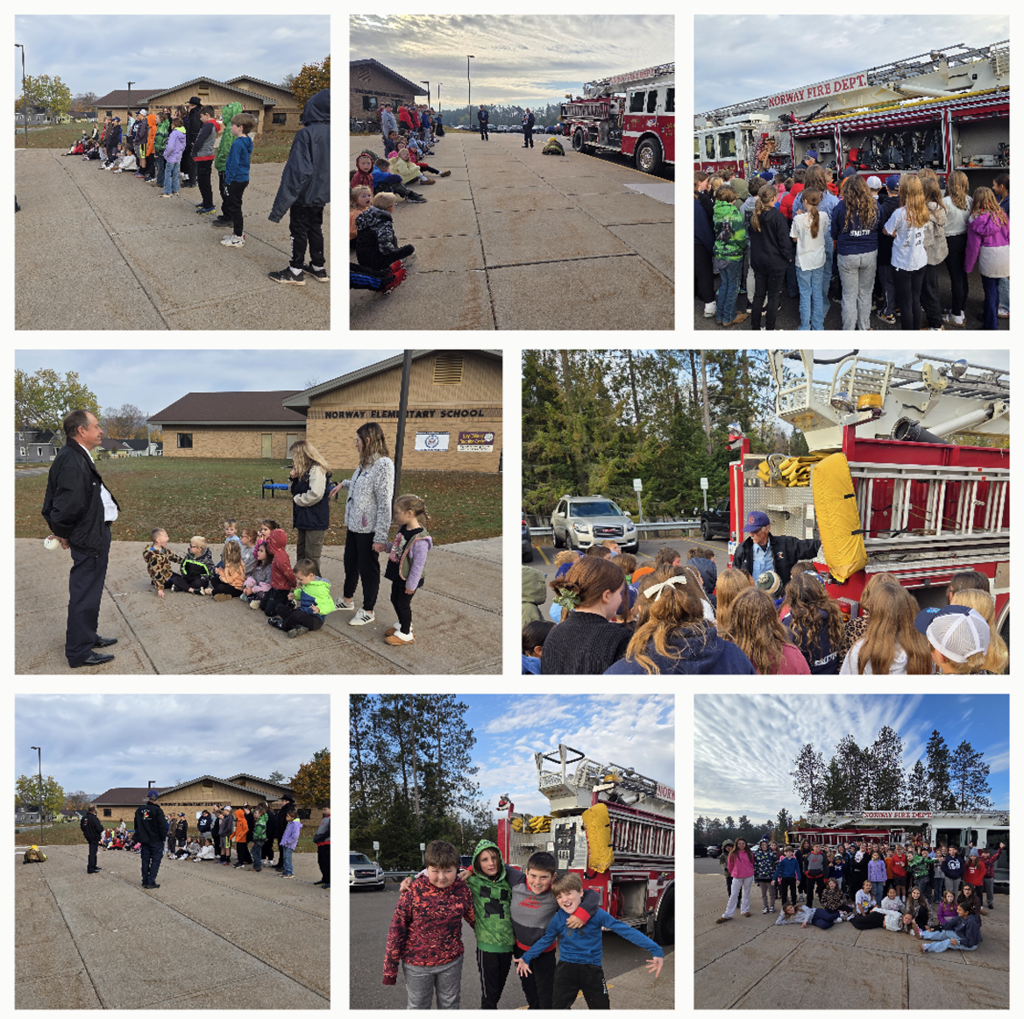students learning about firetrucks