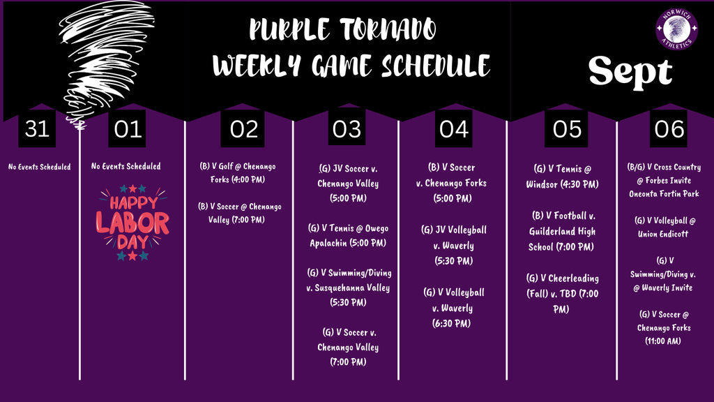 Weekly Game Schedule