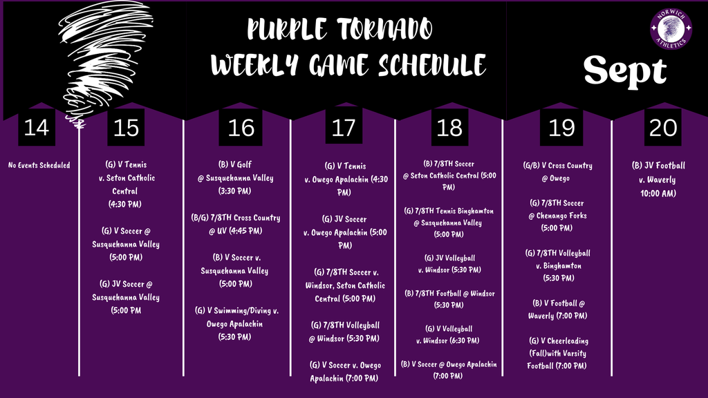 Weekly Game Schedule 
