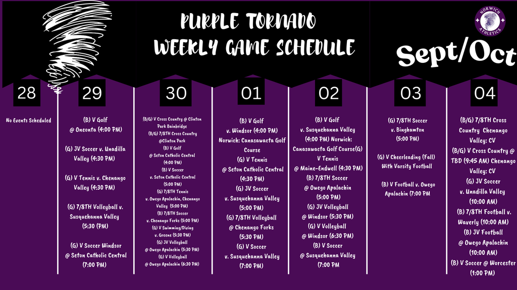 Weekly Game Schedule