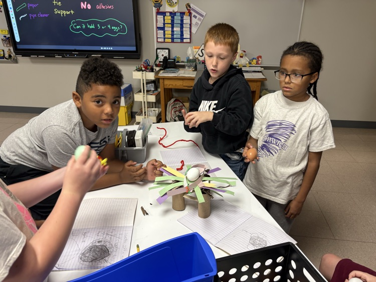 students testing their first egg