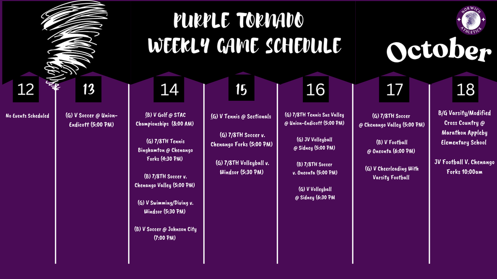 Weekly Game Schedule