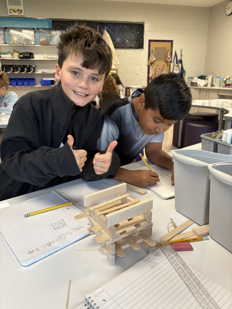 student posing with an idea