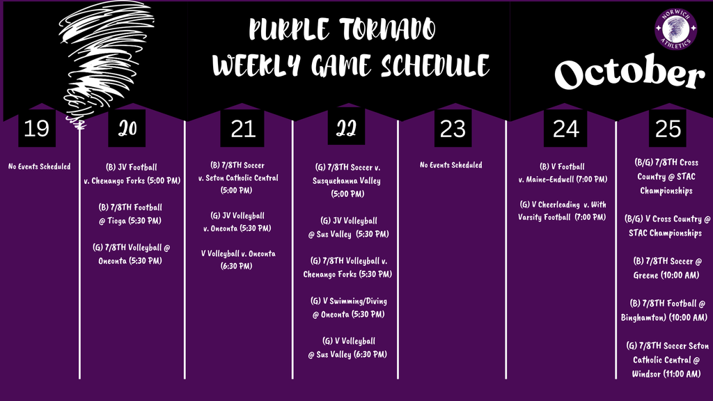 Weekly Game Schedule