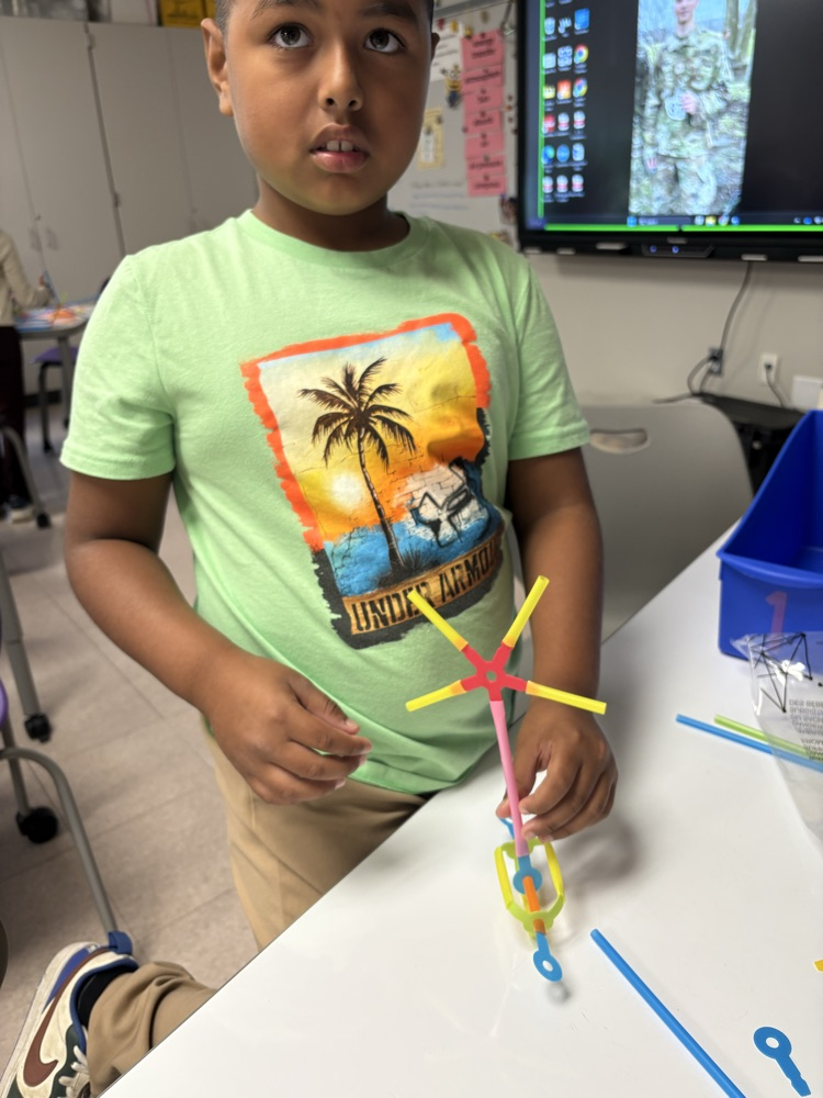 a student design with Strawbees