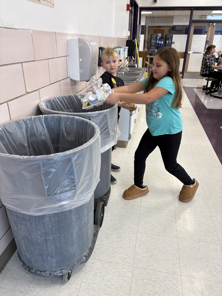 tossing out trash from lunch