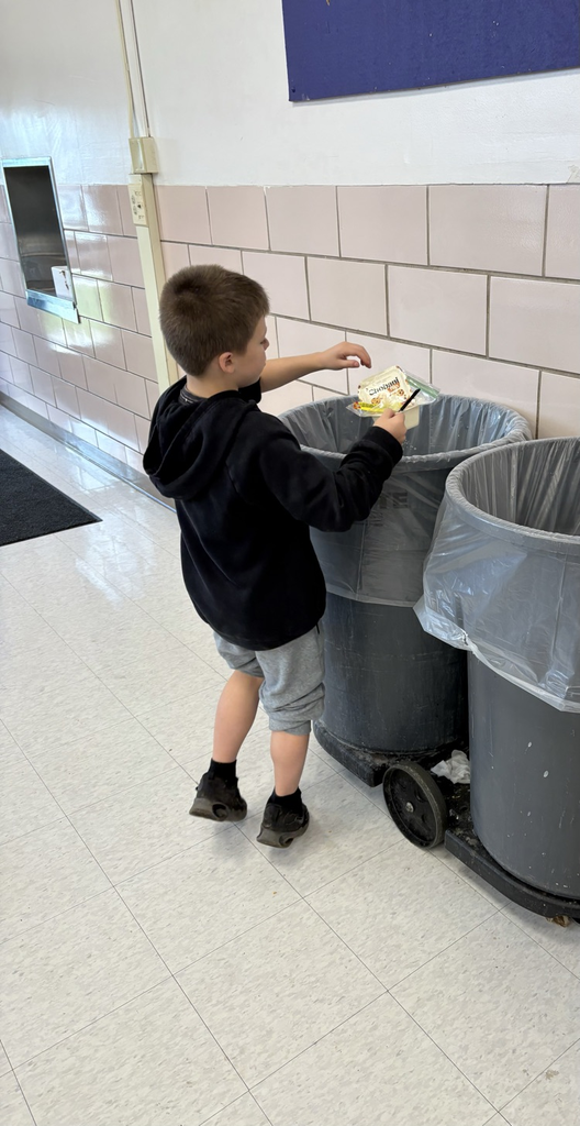 taking care of trash at lunch