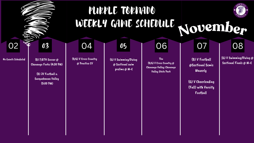 Weekly Game Schedule