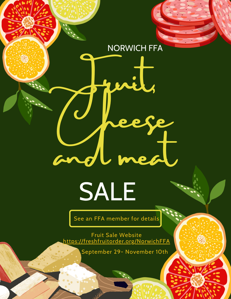 Last Call for Fruit and Cheese Sale! Email Jhowe@norwichcsd.org or Kdoyle@norwichcsd.org to order today