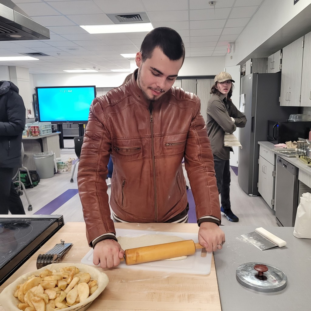 Murphy Nicholas rolling out a pie crust!