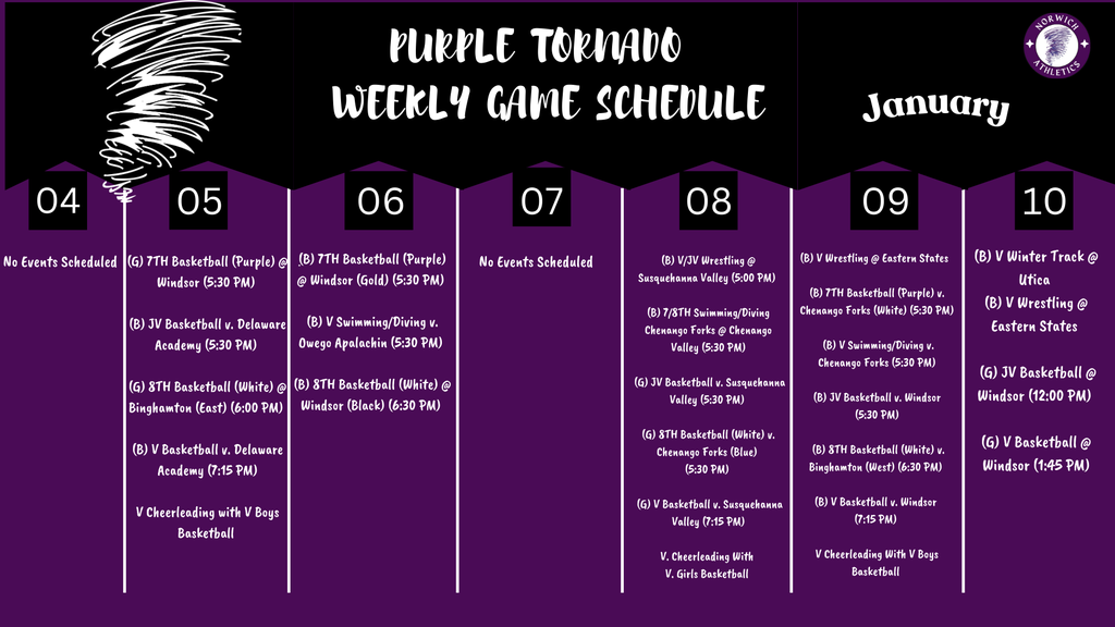 Weekly Game Schedule