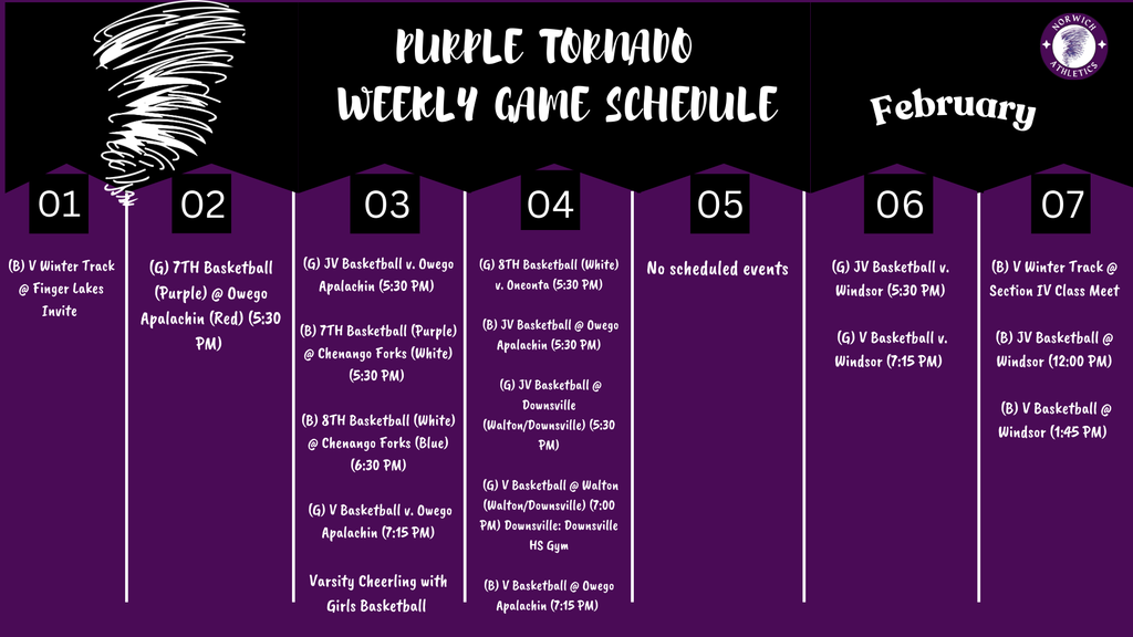 Weekly Game Schedule
