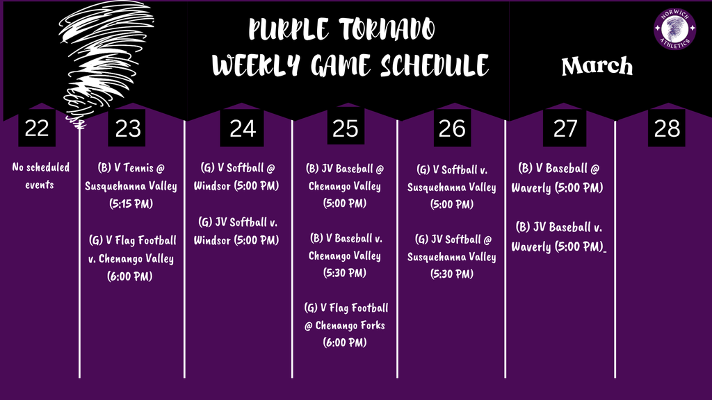 Weekly Game Schedule 