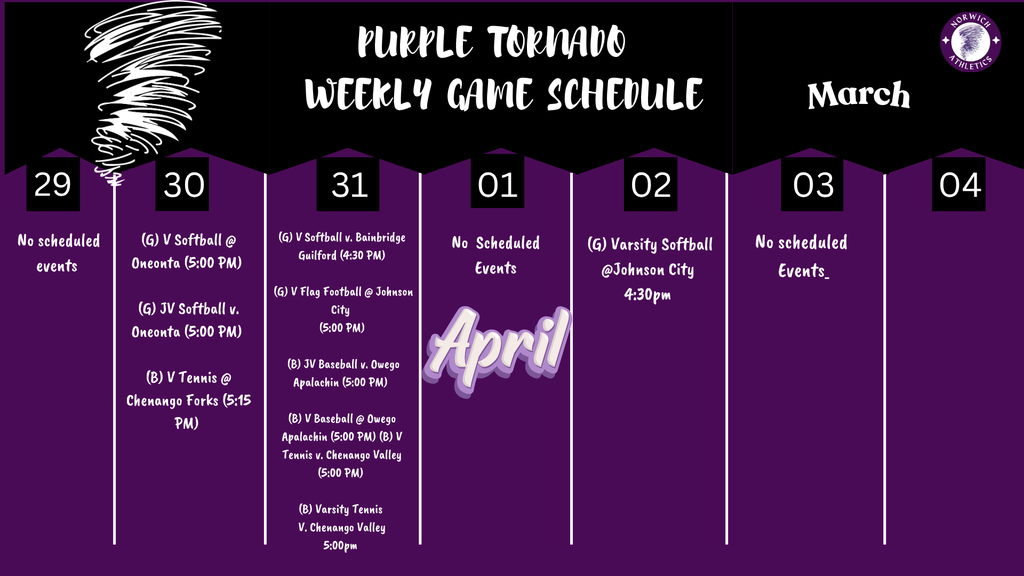 Weekly Game Schedule