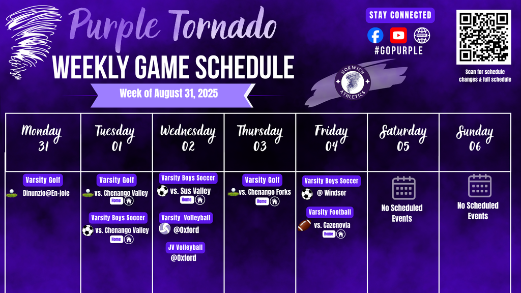 Weekly Game Schedule