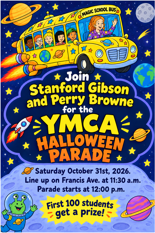Join Gibson and Perry Browne for the YMCA Halloween Parade.