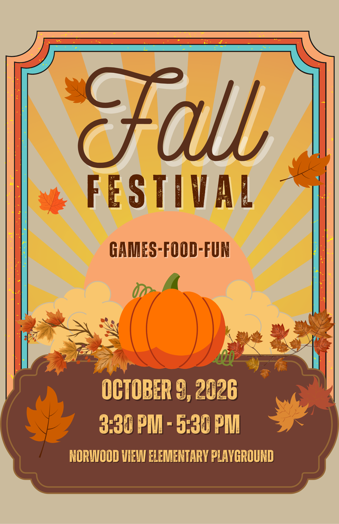 This flyer shows the time (3:30-5:30) and date (October 9th) for the fall festival