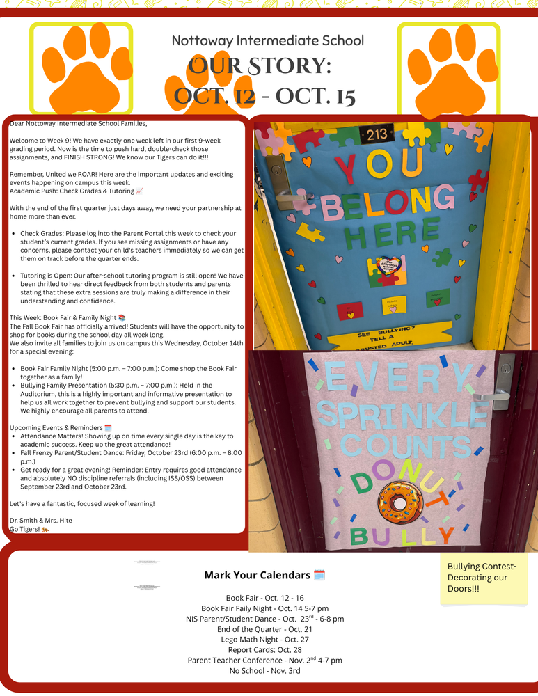 NIS Newsletter - Week of Oct. 12