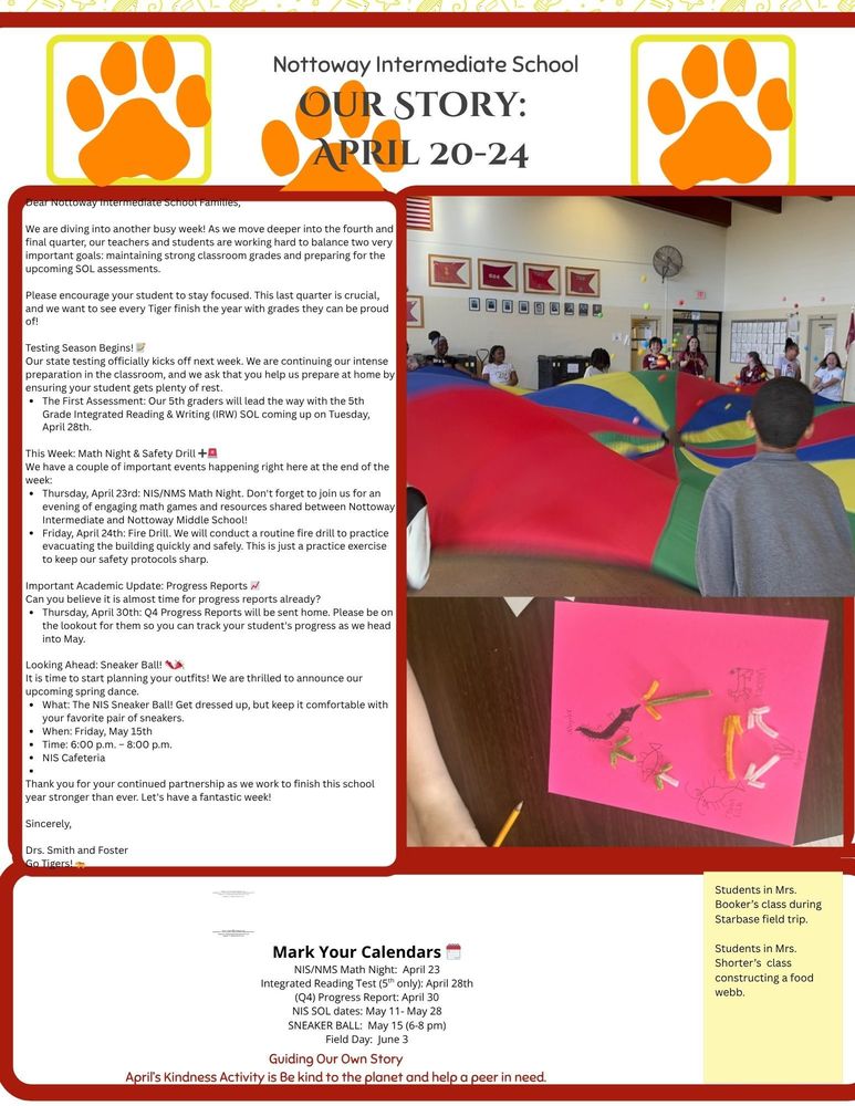 NIS Newsletter- Week of April 20