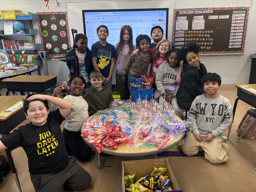 Celebrating Valentine's Day and the 100th Day of School