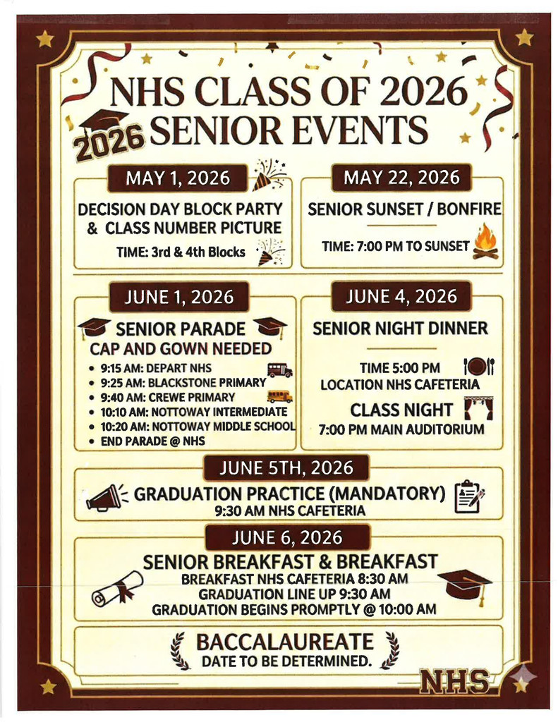 NHS  Important Senior  Events