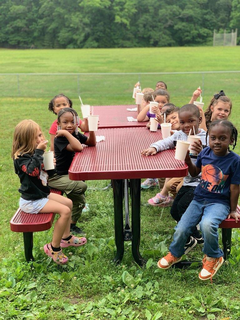 Pre-K students enjoying Snowie!