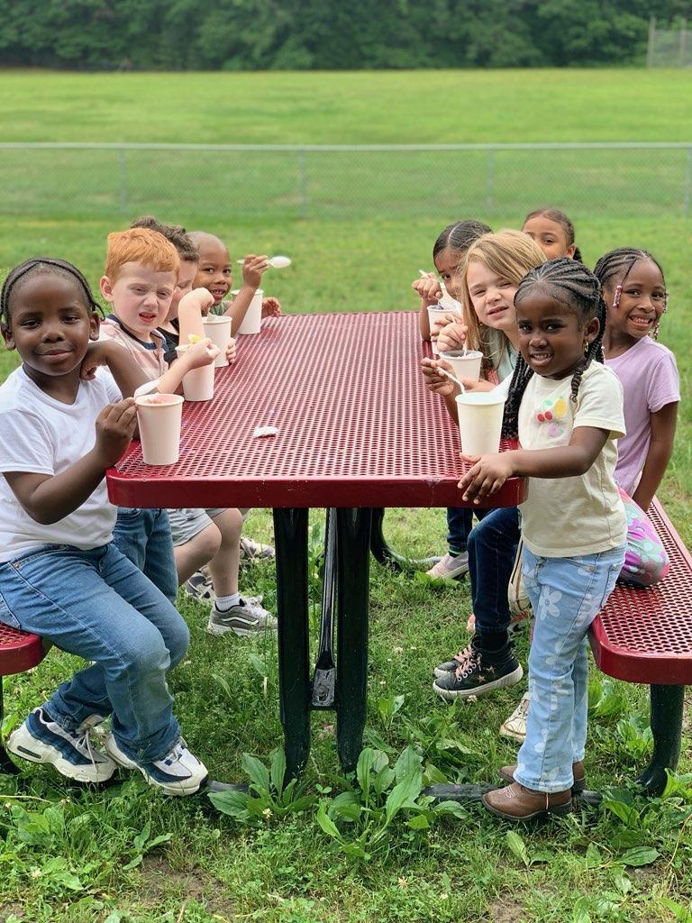 Pre-K students enjoying Snowie!