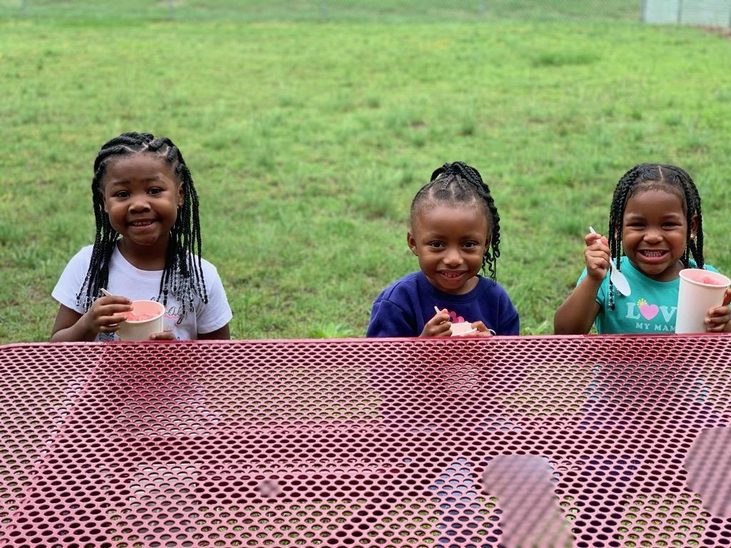 Pre-K students enjoying Snowie!
