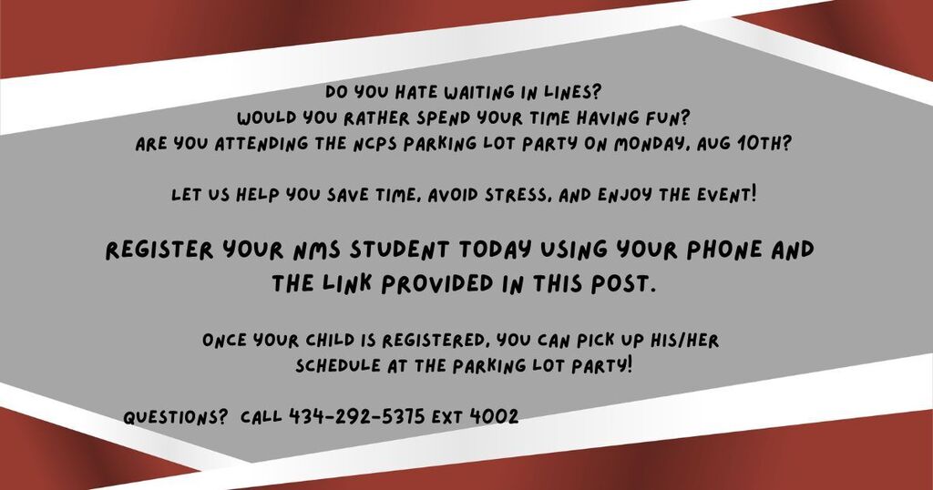 NMS Registration Reminder