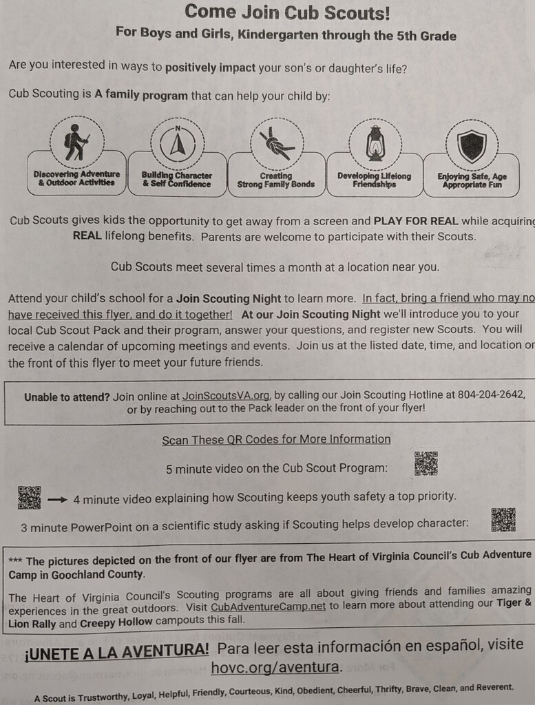 Cub Scouts Flyer